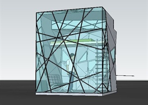 现代玻璃住宅小屋建筑SU(草图大师)模型
