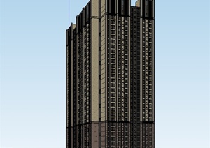 新古典风格小区居住建筑楼设计SU(草图大师)模型