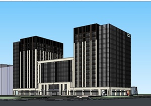 现代风格高层办公大楼详细设计SU(草图大师)模型