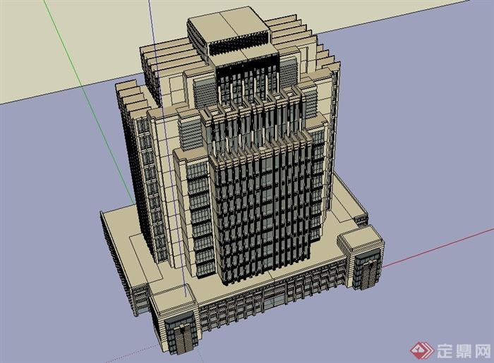 某新古典风格政府办公楼设计su模型(3)