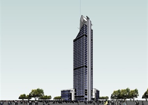 现代风格厦门航空港大厦高层酒店设计SU(草图大师)模型