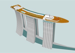 现代风格迪拜星级酒店详细设计SU(草图大师)模型
