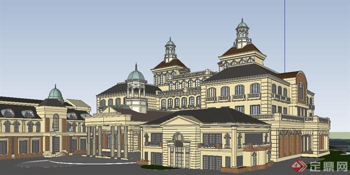 某欧式古典风格酒店建筑设计Su模型(1)