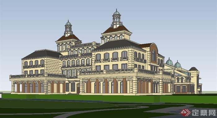 某欧式古典风格酒店建筑设计Su模型(3)