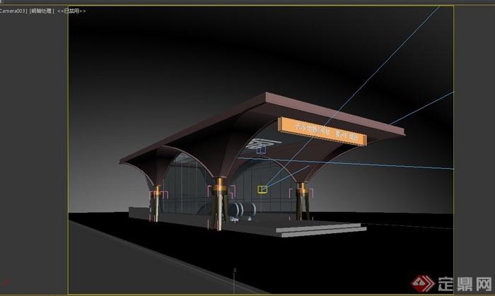 某现代风格地铁站入口设计3DMAX含JPG效果图和材质贴图(6)