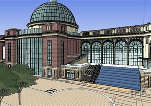 欧式风格购物中心建筑设计Su模型