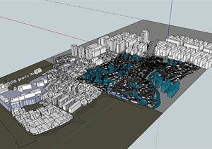 某现代风格城市综合建筑设计SU(草图大师)模型