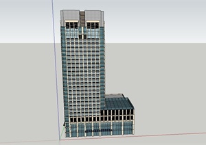 某现代风格高层商业综合大楼建筑设计SU(草图大师)模型