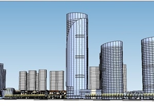 现代+简欧商业街及综合体建筑设计SU(草图大师)模型
