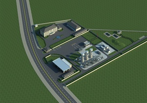某燃气公司现代风格工厂建筑设计3DMAX含CAD方案图和JPG效果图