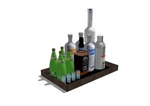 厨房酒瓶设计SU(草图大师)模型