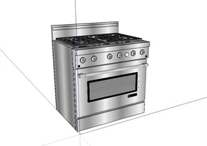现代风格电烤箱设计SU(草图大师)模型
