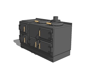 某现代厨房电器烤箱设计SU(草图大师)模型