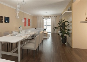 精致现代风格住宅室内装饰设计SU(草图大师)模型含JPG效果图