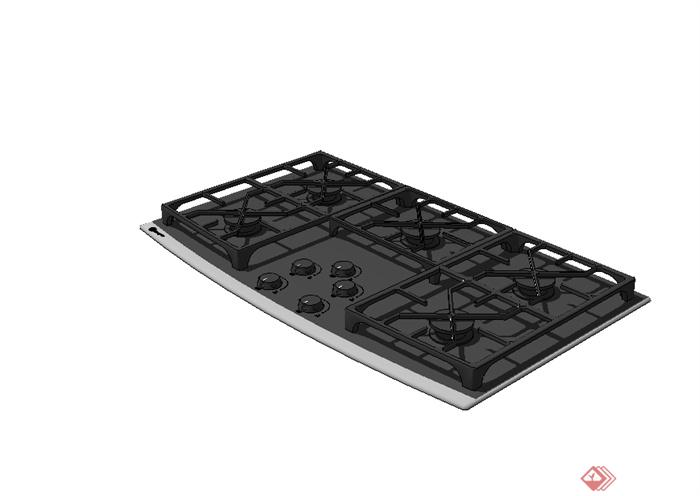 厨房电子煤气灶设计su模型(1)