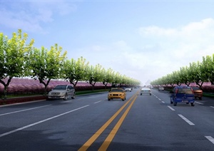 264米城市道路樱花大道绿化设计方案（带效果图）