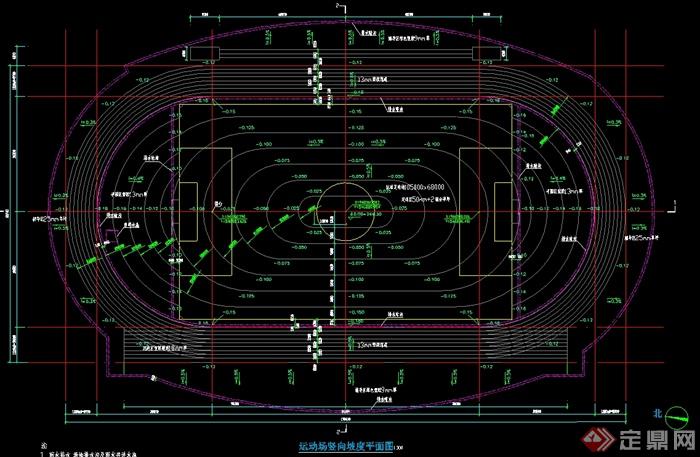 某市体育局体育场综合工程设计cad方案图(2)