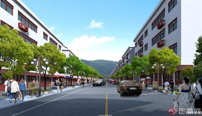 某现代中式风格地区街景整治规划设计jpg方案(4)