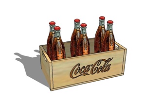 某可口可乐瓶子及盒子设计SU(草图大师)模型