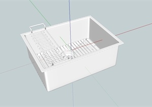 现代简单的厨房洗菜盆设计SU(草图大师)模型