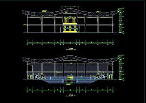 某现代风格灯光球场建筑设计CAD方案图