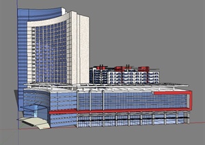 现代综合体及高层住宅建筑设计SU(草图大师)模型