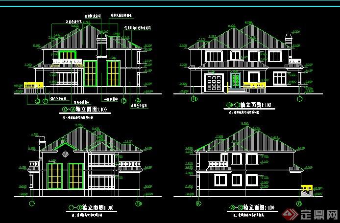某二层精美别墅建筑方案图及效果图(2)