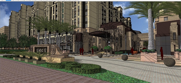 新古典风格公馆商业街加住宅SU精致设计模型