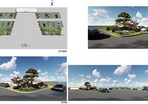 两款厂区大门入口绿化设计方案