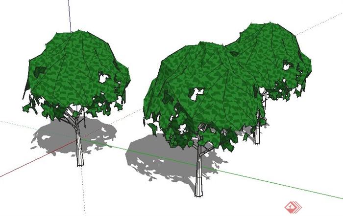 三棵树木植物素材SU模型(3)