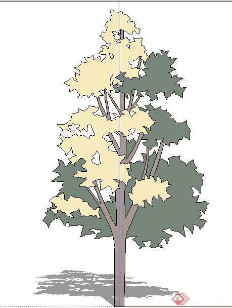 简易2D树木植物su素材模型(1)