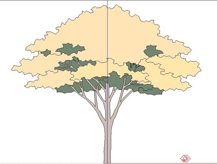 简易树木植物su素材模型(1)