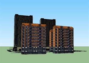 住宅与办公建筑设计SU(草图大师)模型