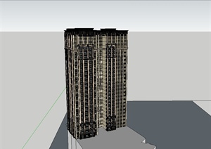 某高层新古典风格居住建筑楼设计SU(草图大师)模型