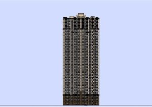 某新古典风格高层公寓居住建筑设计SU(草图大师)模型