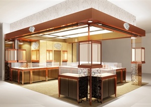 精品现代珠宝店展厅室内设计SU(草图大师)模型