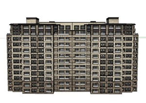 某新古典风格多层住宅建筑设计SU(草图大师)模型