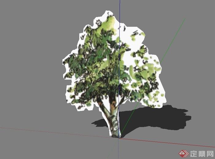 2d手绘树木植物素材设计su模型(1)