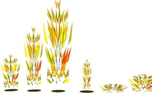 8款联排植物素材SU(草图大师)模型