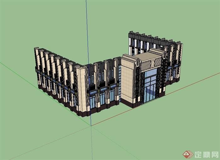 新古典风格建筑节点门设计su模型(3)