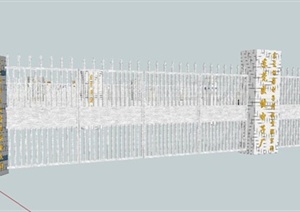 11款现代风格围墙设计SU(草图大师)模型