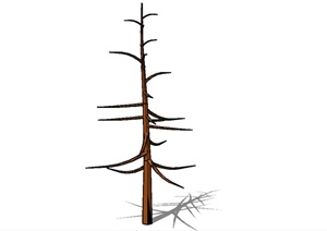 简洁枯树植物素材设计SU(草图大师)模型