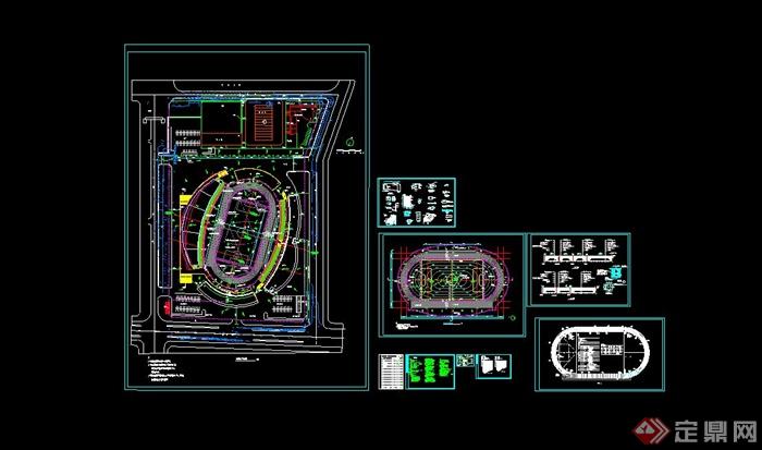 某现代风格体育场建筑设计CAD方案图(2)