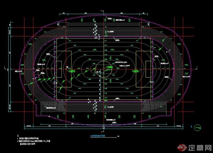 某现代风格体育场建筑设计CAD方案图(1)