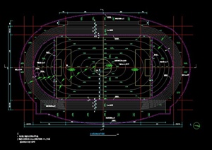 某现代风格体育场建筑设计CAD方案图