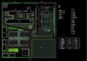 某现代风格中学校园景观规划设计CAD方案图