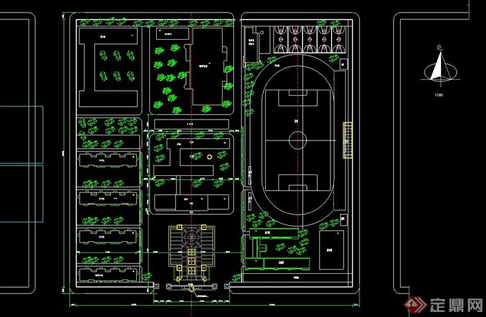 某高中學校教學樓建築設計cad施工圖[原創]