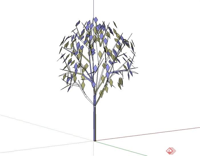 经典简单的乔木植物素材设计SU模型(3)