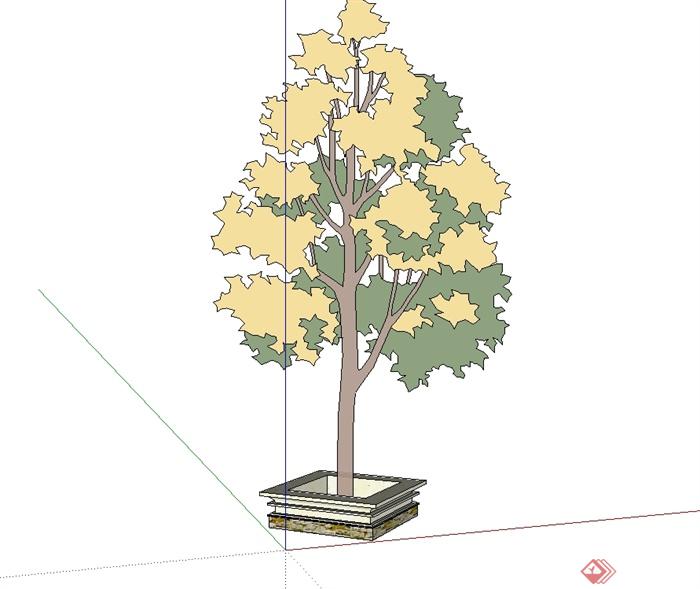 经典树池树木素材设计SU模型(2)