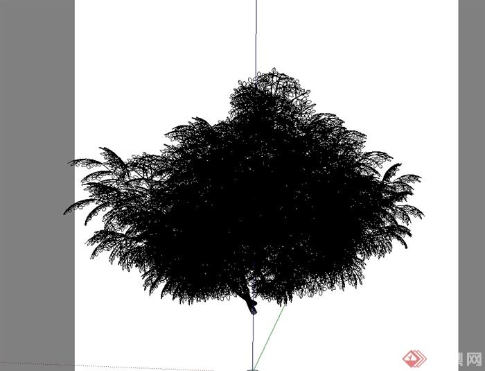 某无材质贴图灌木丛植物素材设计SU模型(1)